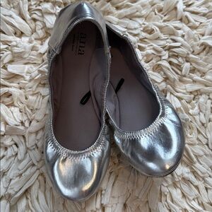 a.n.a silver almond toe flat